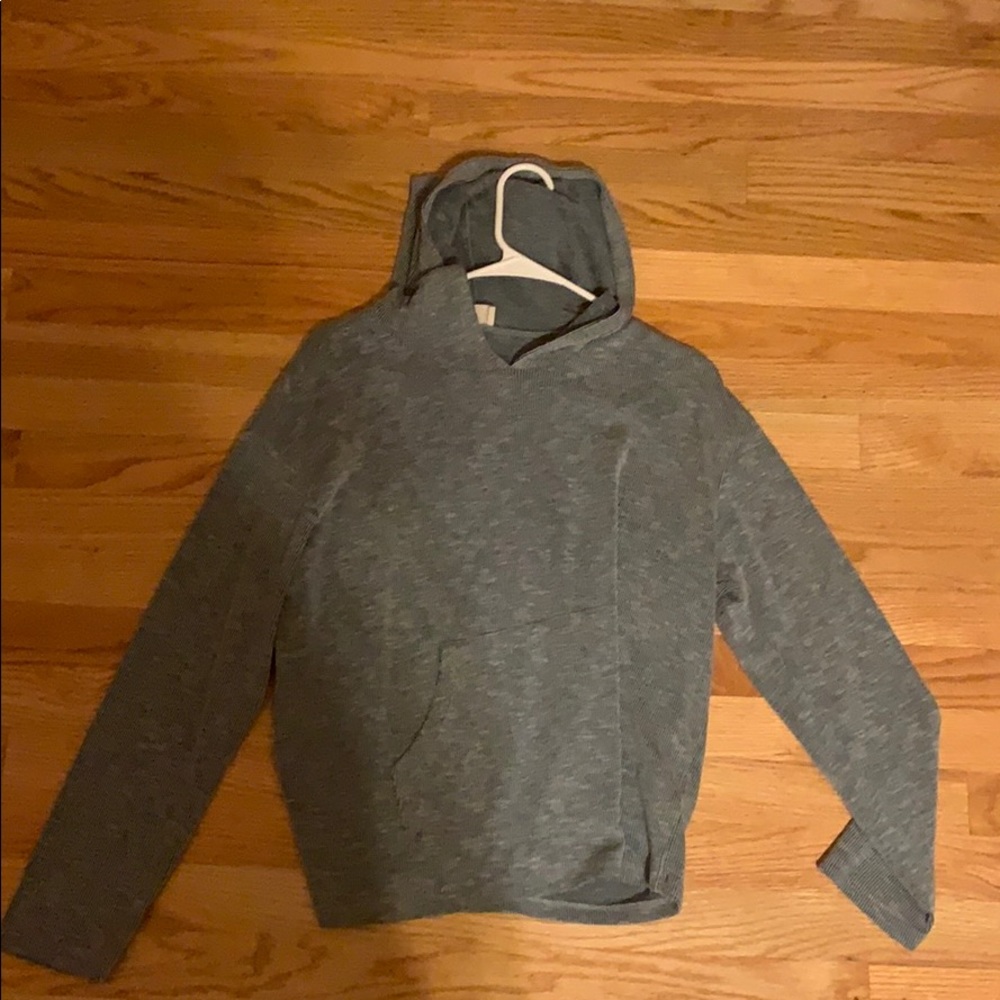 Greenish sweater with hood